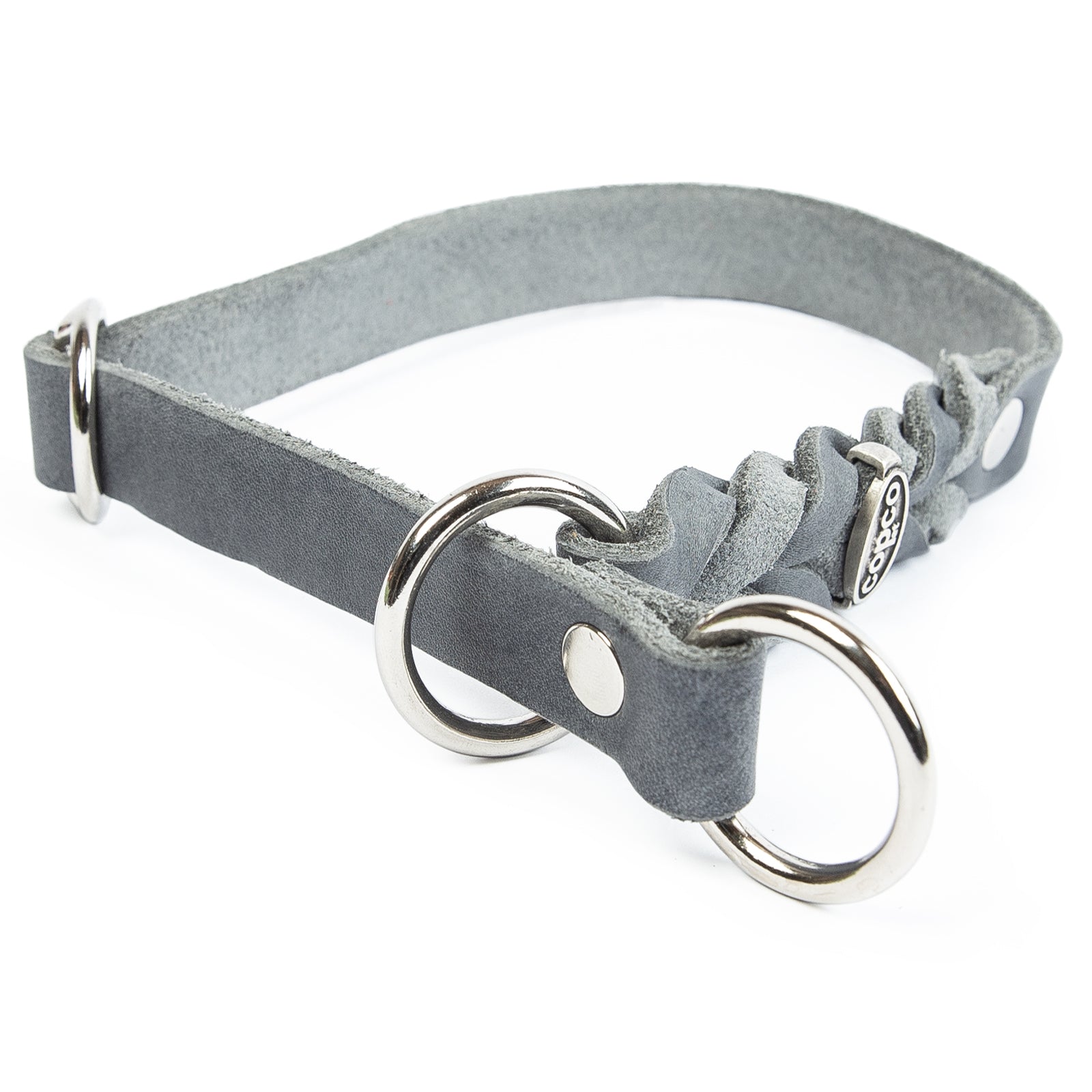 Würgehalsband Cleo – Zugstopphalsband aus Fettleder, schlicht & elegant, handgefertigt