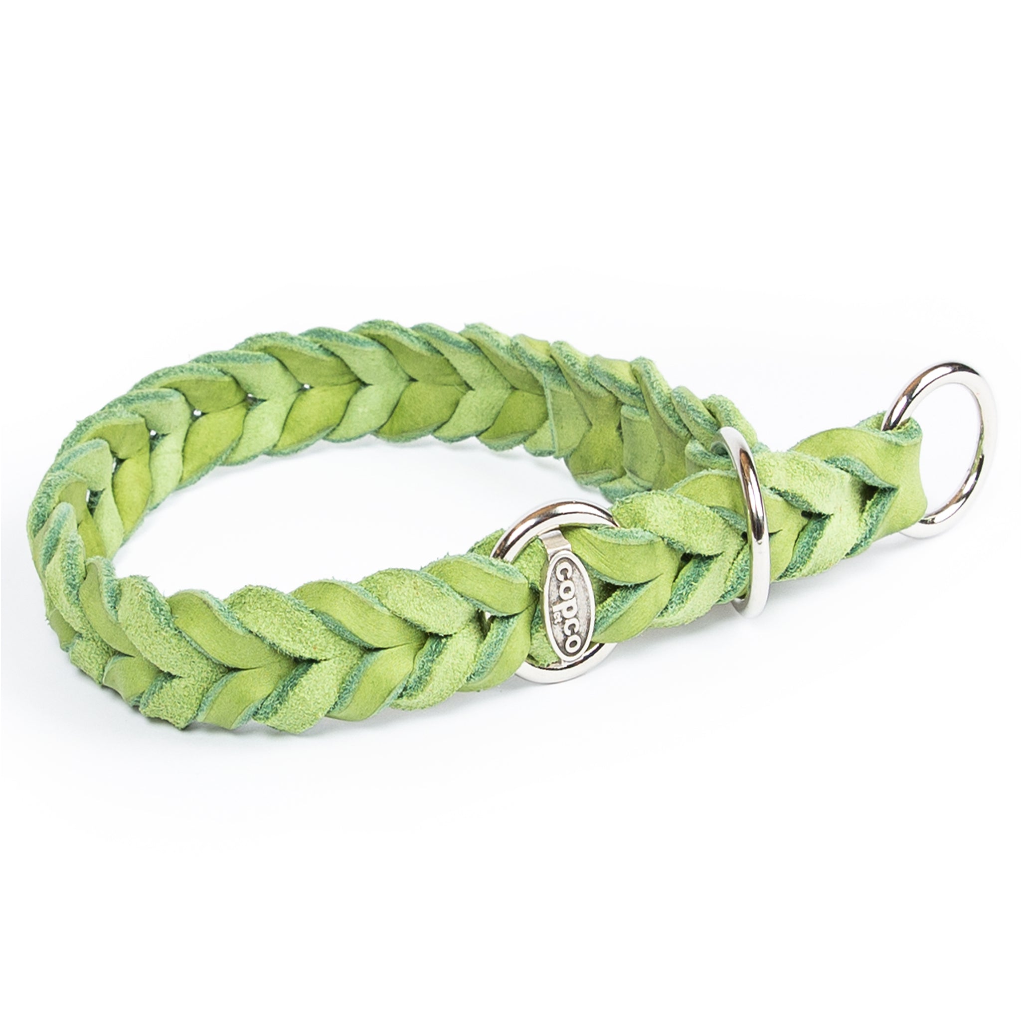Zugstopp Halsband Hund – Fettlederhalsband geflochten mit Zugbegrenzung, handgefertigt