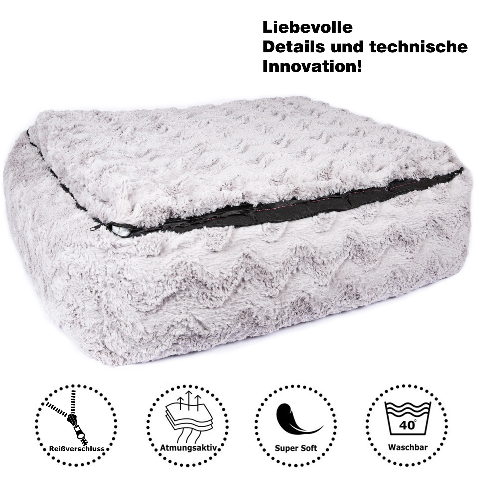 Orthopädisches Hundebett Pia – kuscheliges Hundekörbchen für kleine & mittelgroße Hunde, mikrofaser, waschbar
