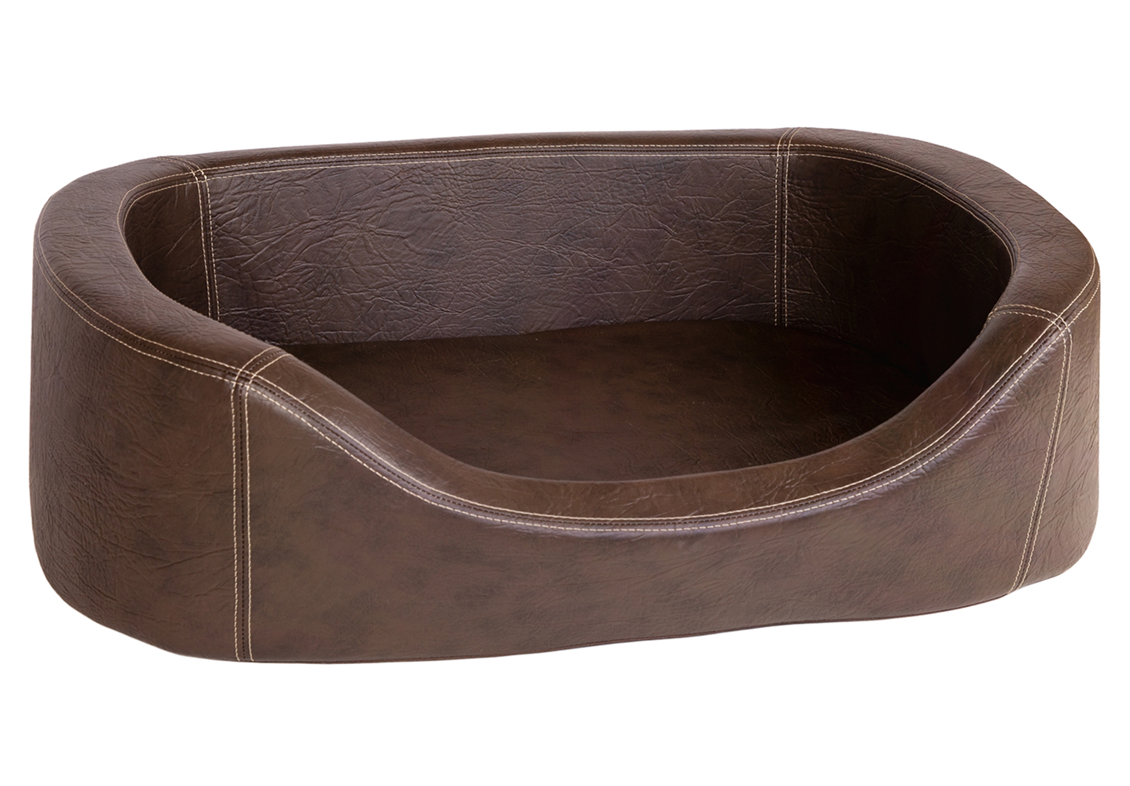 Orthopädisches Hundebett Stella – oval, Kunstleder Antik-Optik, rutschfest