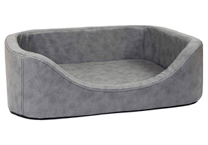 Orthopädisches Hundebett Stella – oval, Kunstleder Antik-Optik, rutschfest
