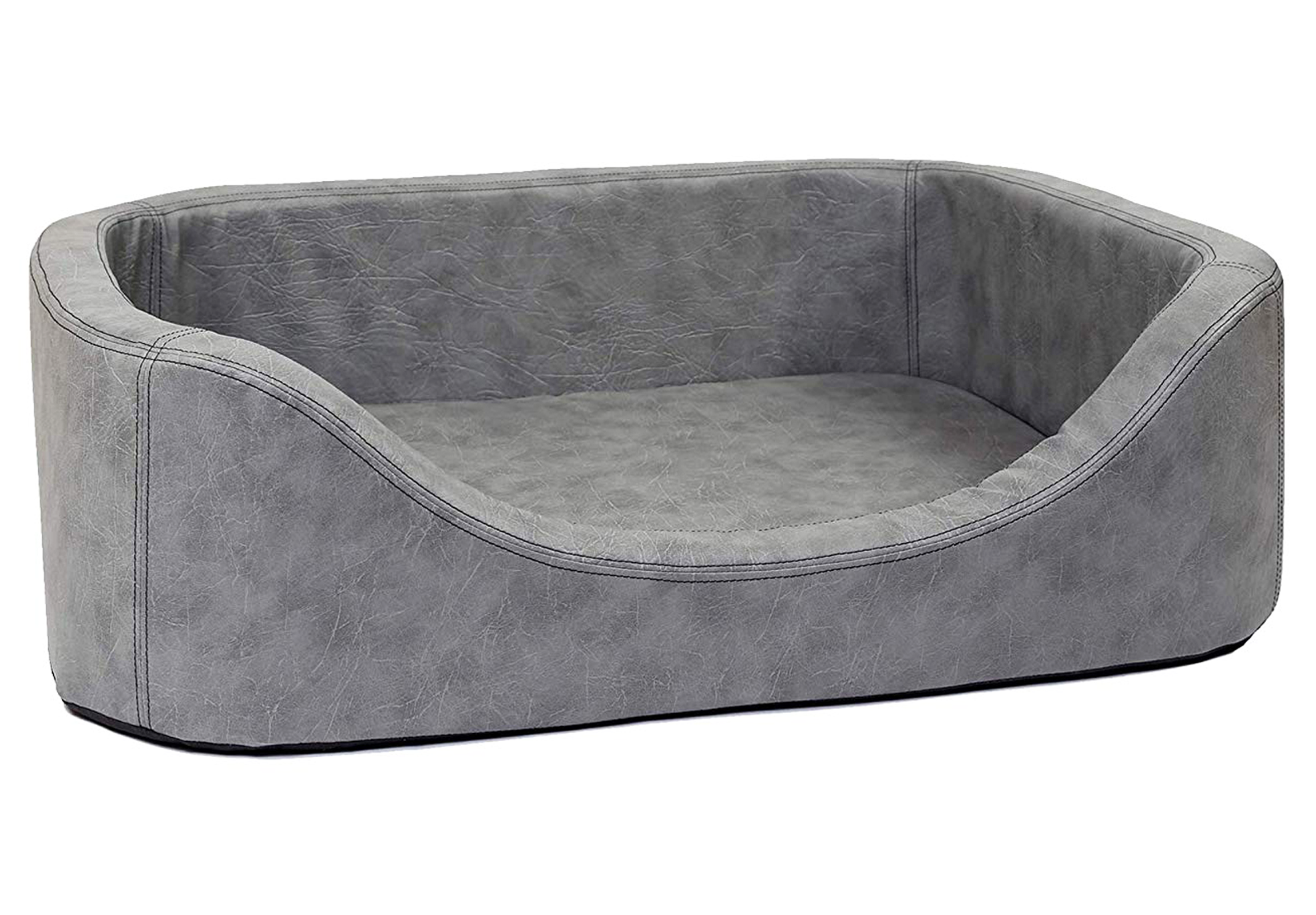 Orthopädisches Hundebett Stella – oval, Kunstleder Antik-Optik, rutschfest