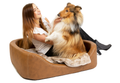 Orthopädisches Hundebett Stella – oval, Kunstleder Antik-Optik, rutschfest