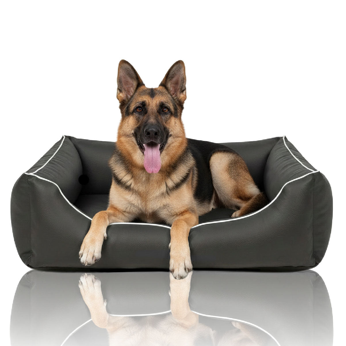 Orthopädisches Hundebett Rocco – Kunstleder Wendebett, waschbar & wendbar