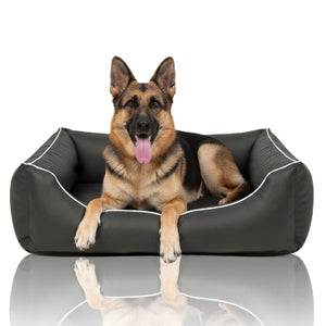 Orthopädisches Hundebett Rocco – Kunstleder Wendebett, waschbar & wendbar