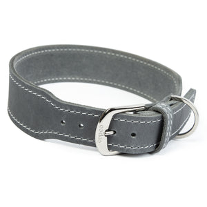 Lederhalsband Zoe – breites Fettlederhalsband, schlicht & zeitlos mit Dornschnalle