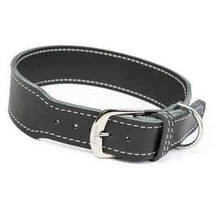 Lederhalsband Zoe – breites Fettlederhalsband, schlicht & zeitlos mit Dornschnalle
