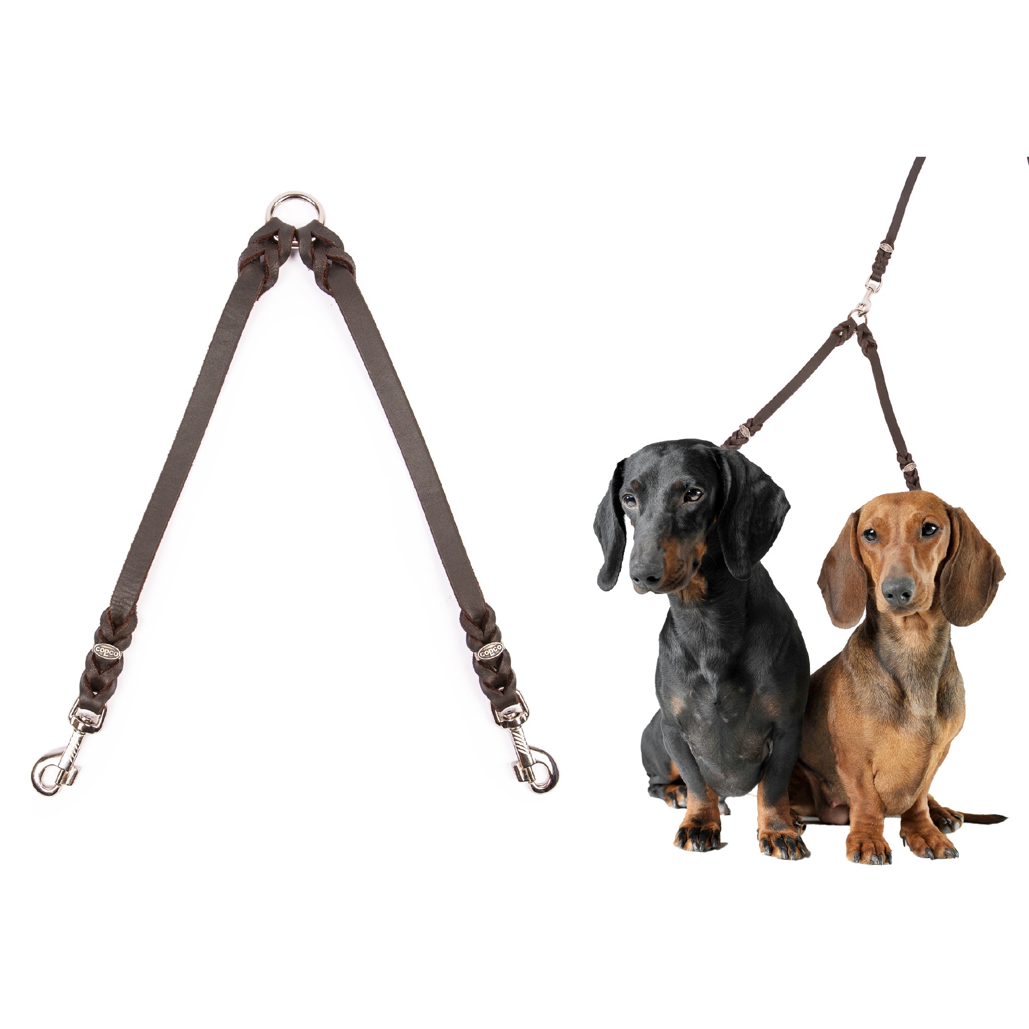 Koppel Leder – Leinenverlängerung & Koppelleine für 2 Hunde