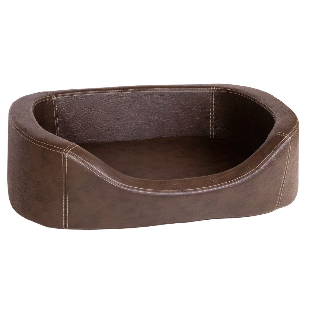 Orthopädisches Hundebett Stella – oval, Kunstleder Antik-Optik, rutschfest