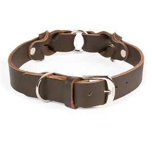 Hundehalsband Heidi – breites Lederhalsband mit Dornschnalle