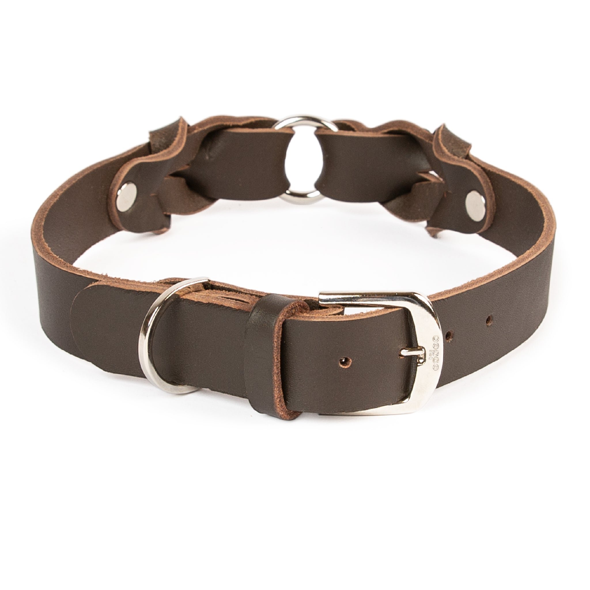 Hundehalsband Heidi – breites Lederhalsband mit Dornschnalle