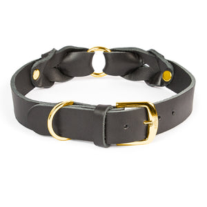 Hundehalsband Heidi – breites Lederhalsband mit Dornschnalle