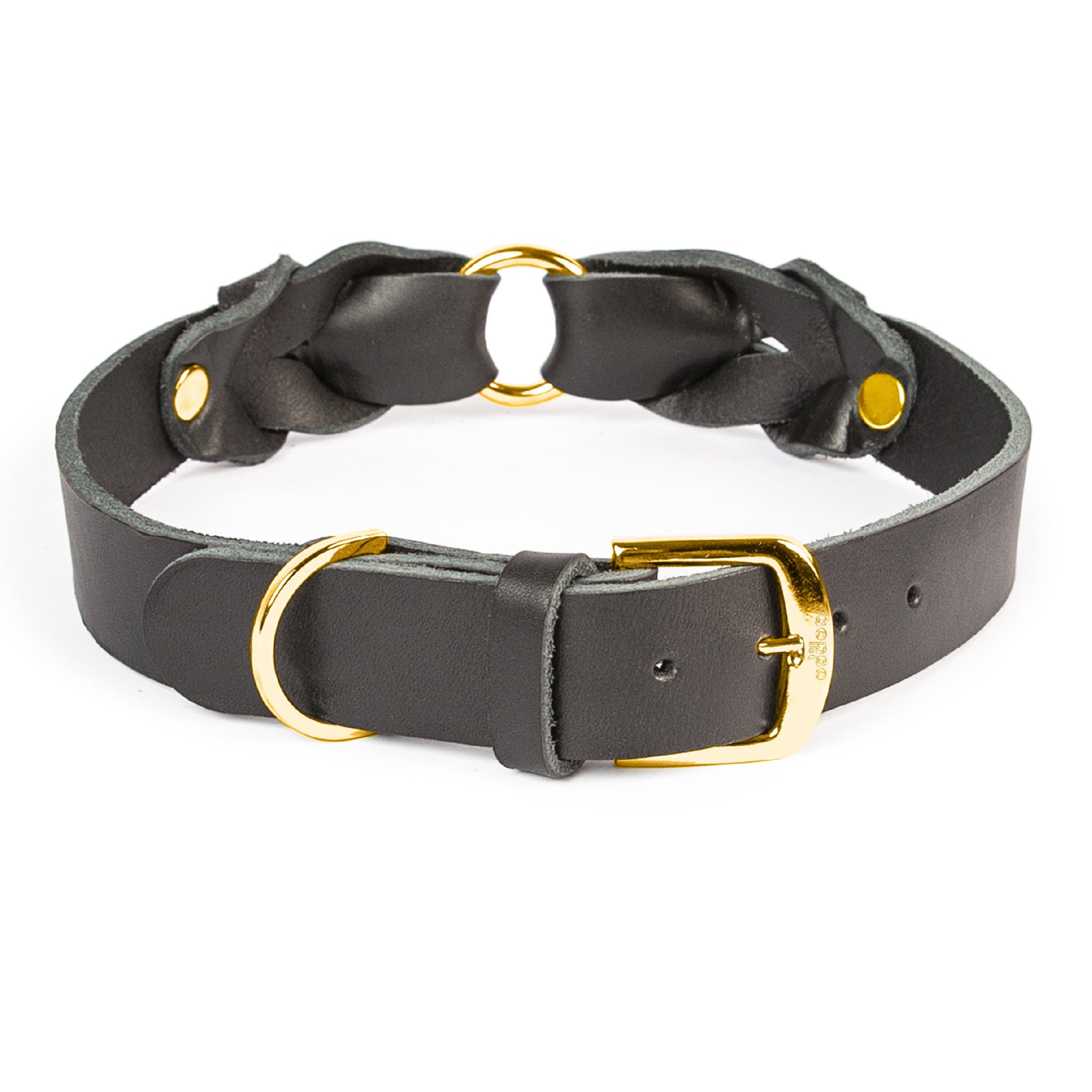 Hundehalsband Heidi – breites Lederhalsband mit Dornschnalle