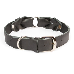Hundehalsband Heidi – breites Lederhalsband mit Dornschnalle