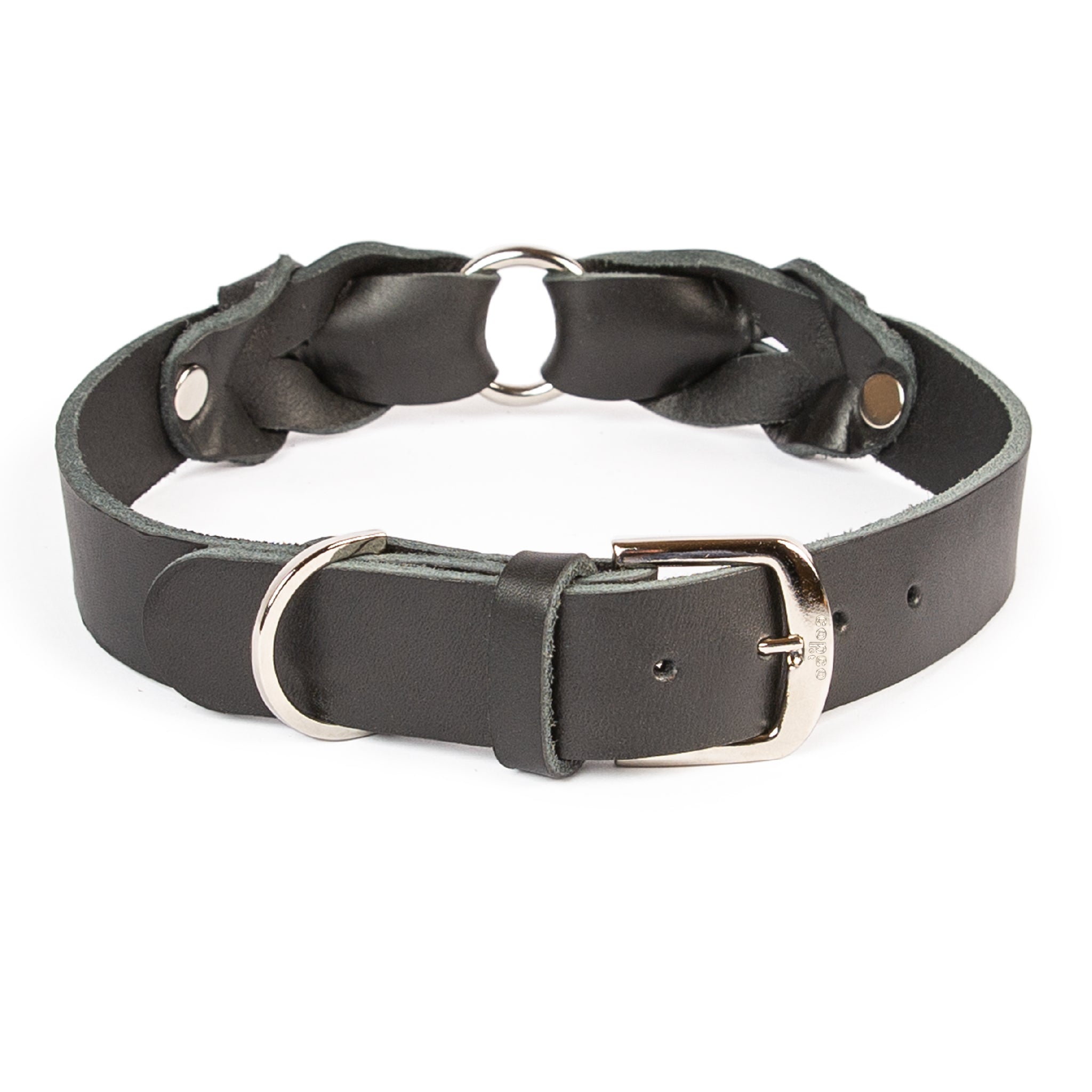 Hundehalsband Heidi – breites Lederhalsband mit Dornschnalle