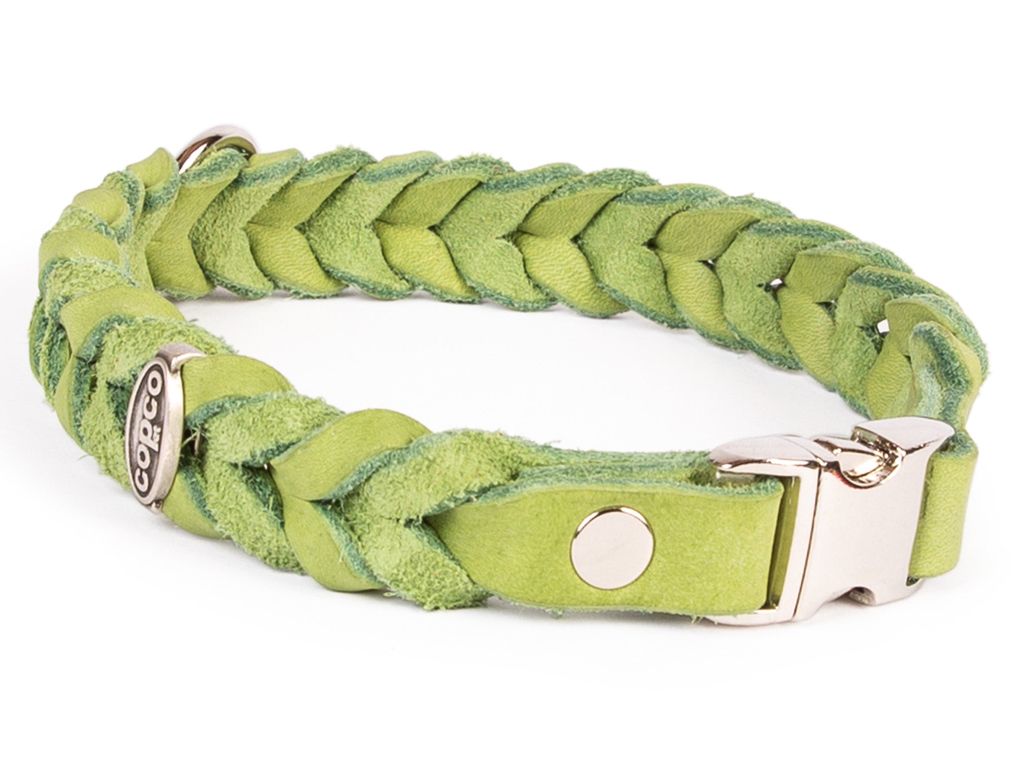 Lederhalsband Hund geflochten – Hundehalsband Leder mit Klickverschluss, handgefertigt