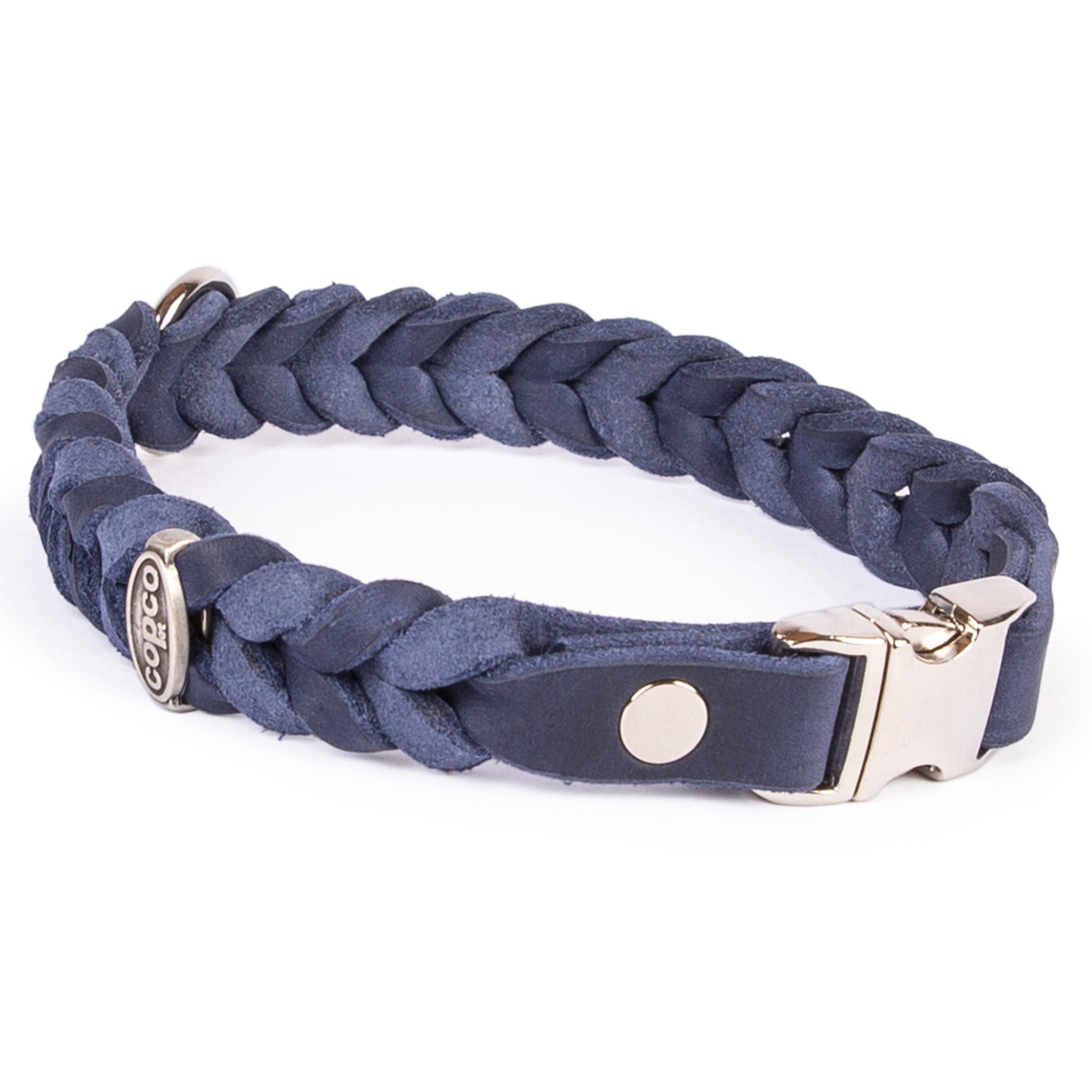 Lederhalsband Hund geflochten – Hundehalsband Leder mit Klickverschluss, handgefertigt
