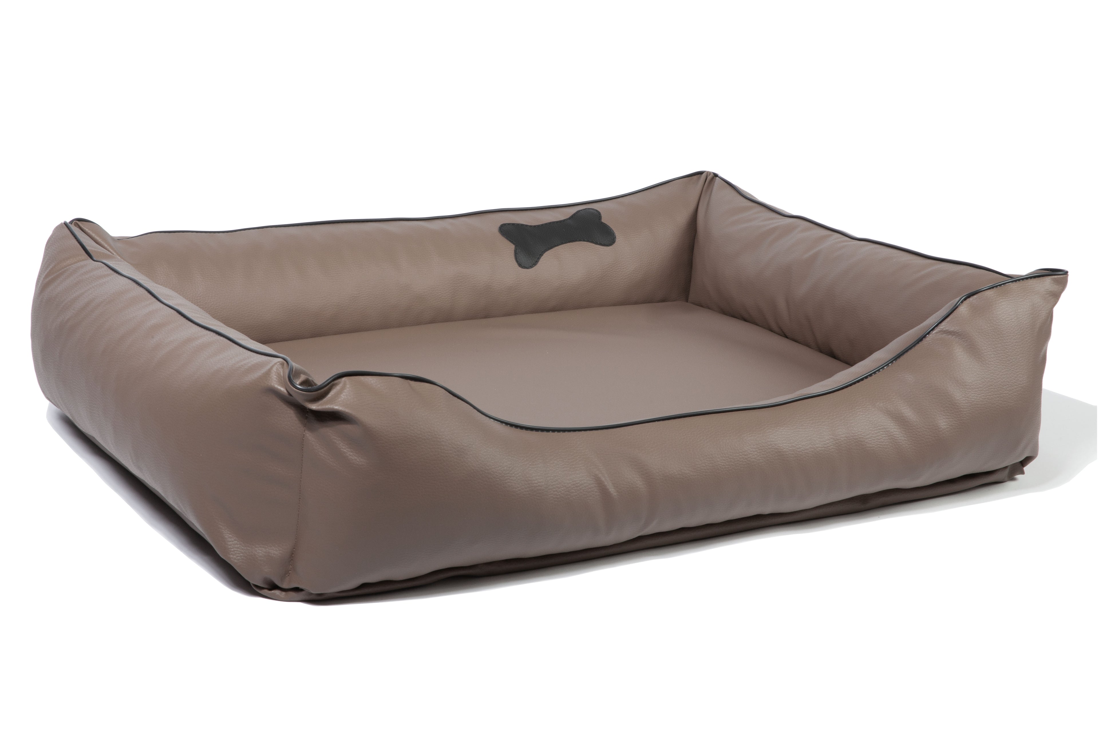 Orthopädisches Hundebett Kunstleder Paco, waschbar & ideal für große Hunde