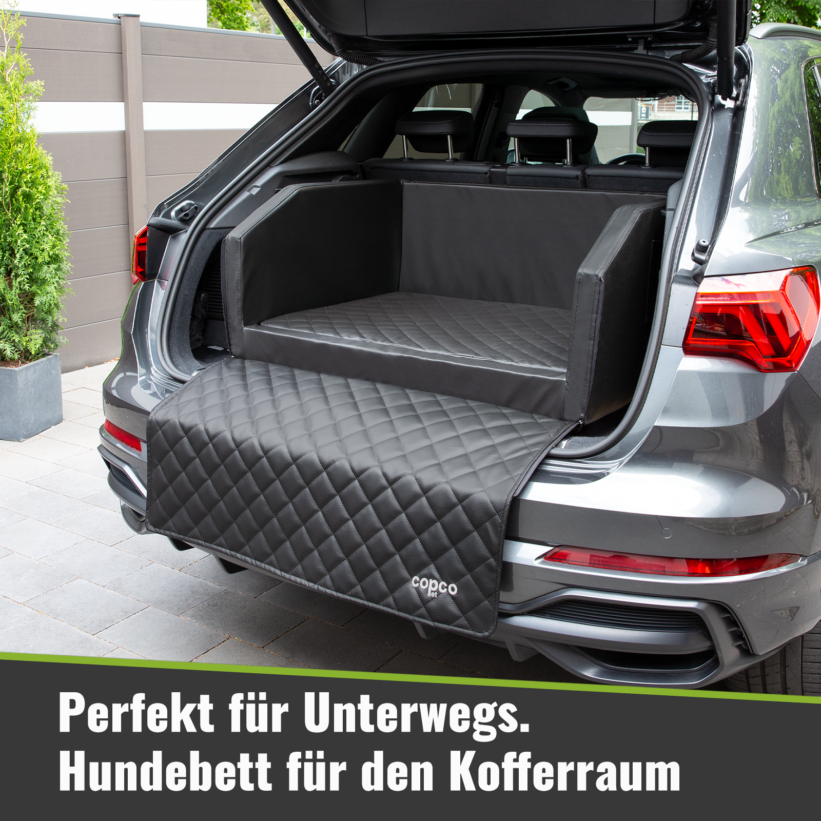 Hundebett Auto Kofferraum – orthopädisch & Gurtsystem