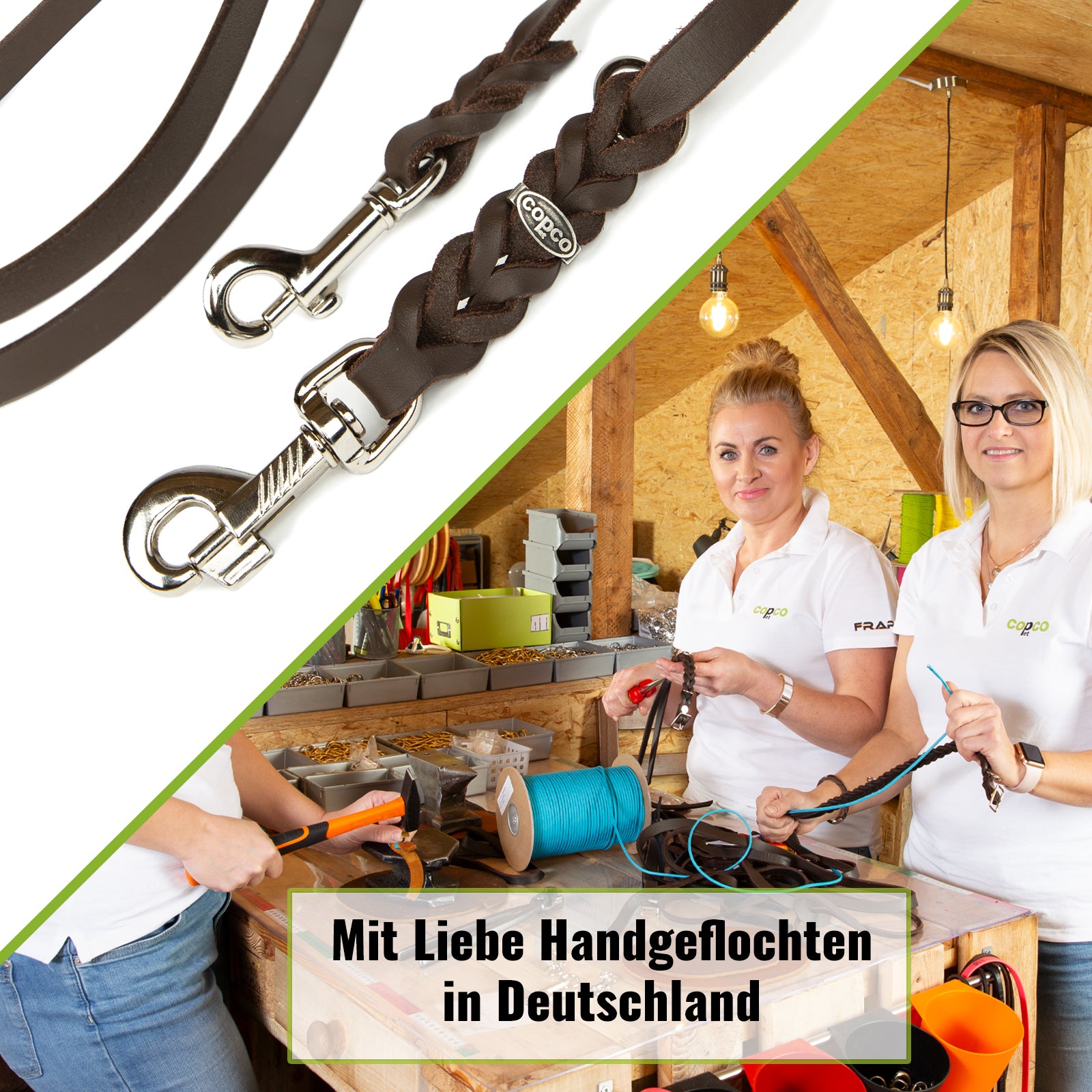 Fettlederleine verstellbar – 3-fach