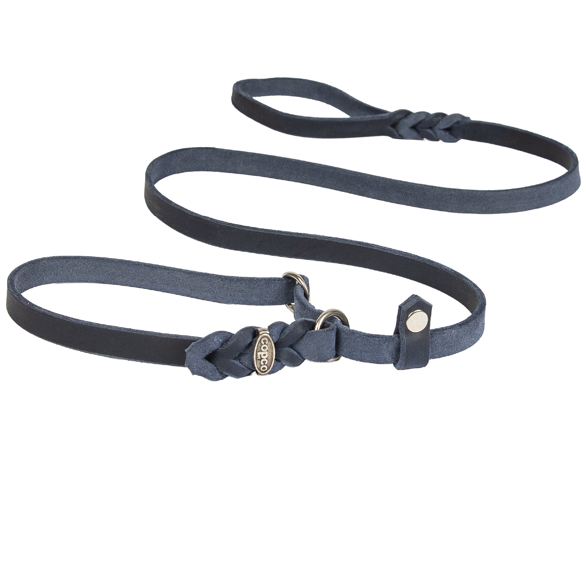 Retrieverleine Leder – Agilityleine mit Zugstopp & integrierter Halsung