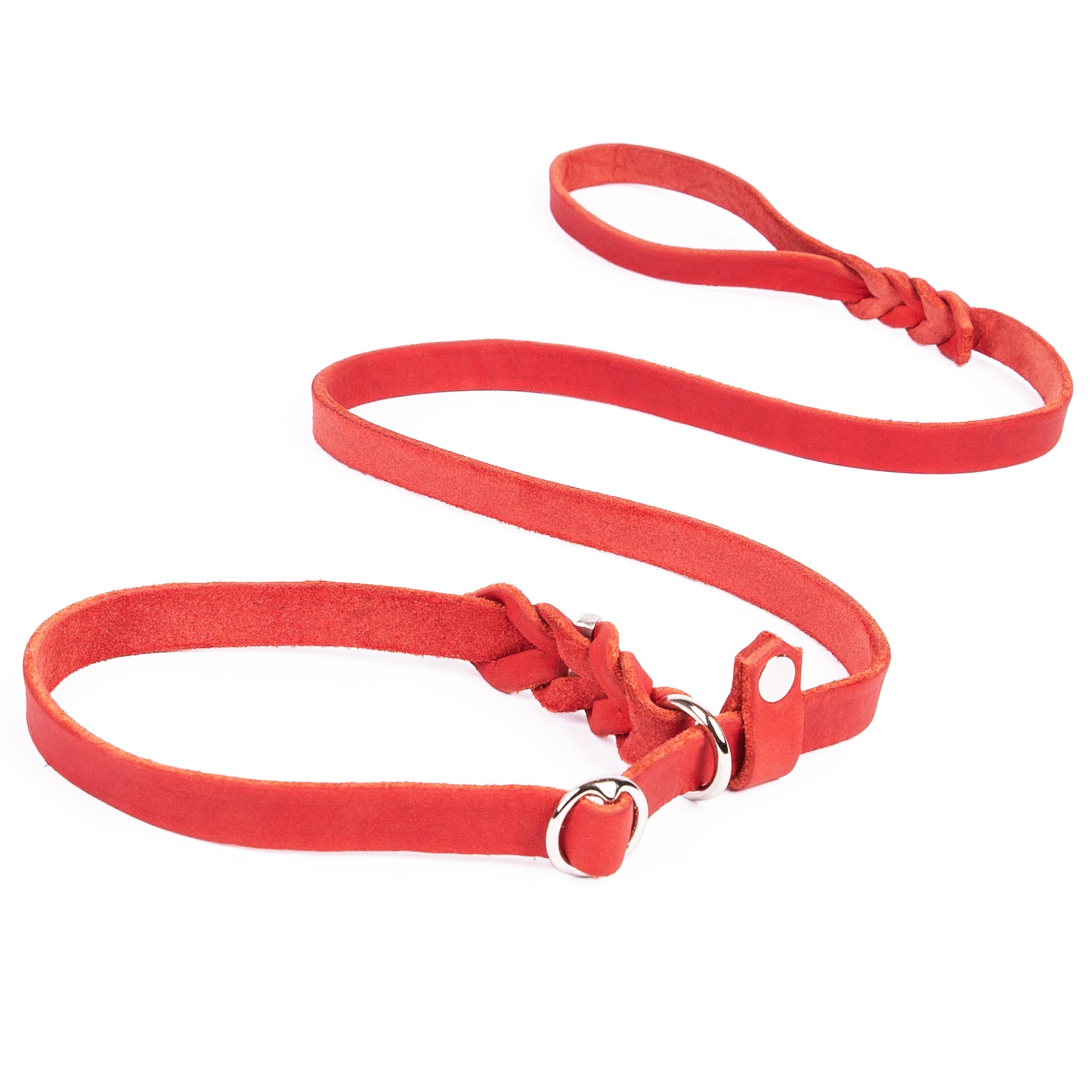 Retrieverleine Leder – Agilityleine mit Zugstopp & integrierter Halsung