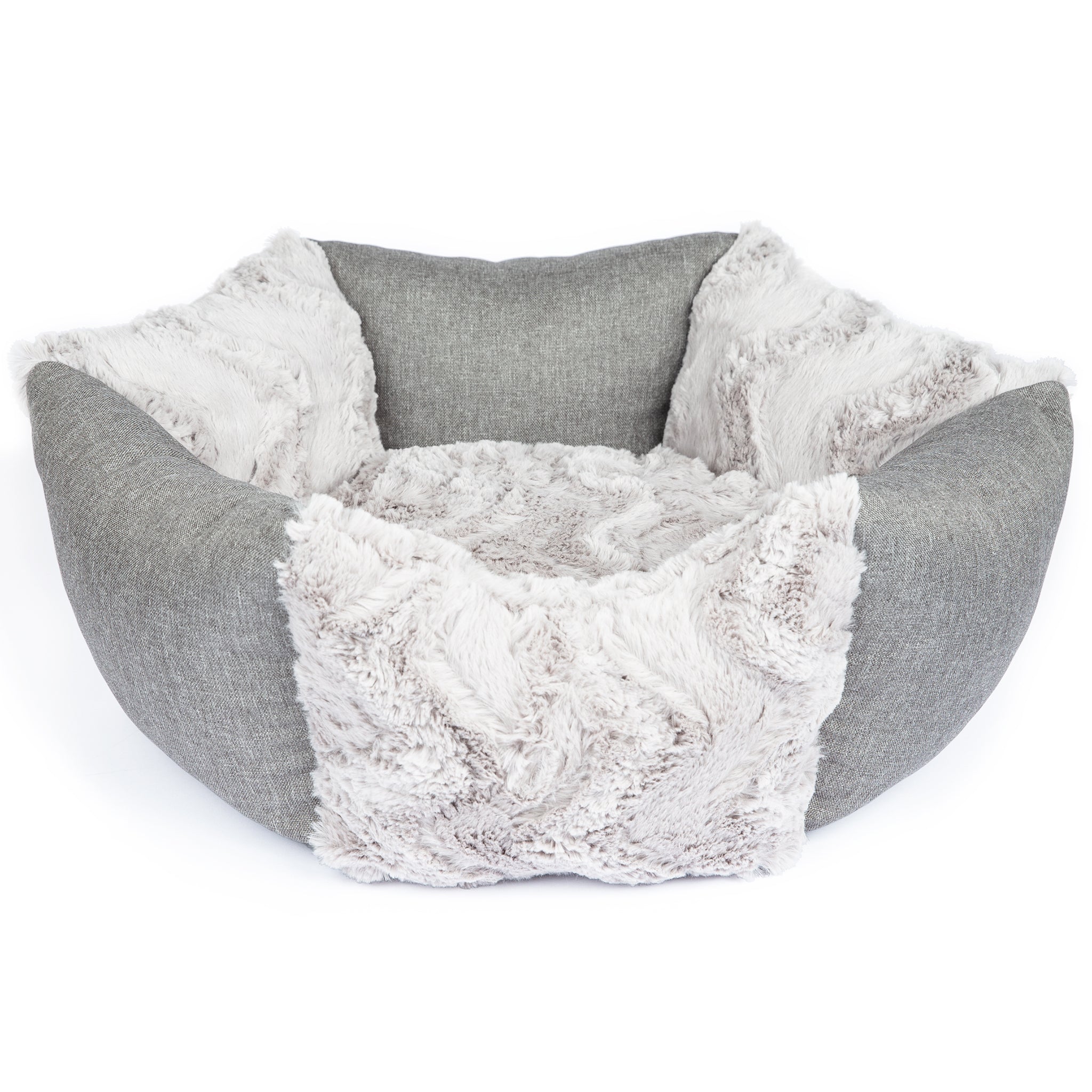 Hundekörbchen Sunny – rundes kuscheliges Hundebett für kleine Hunde aus Mikrofaser, waschbar & rutschfest