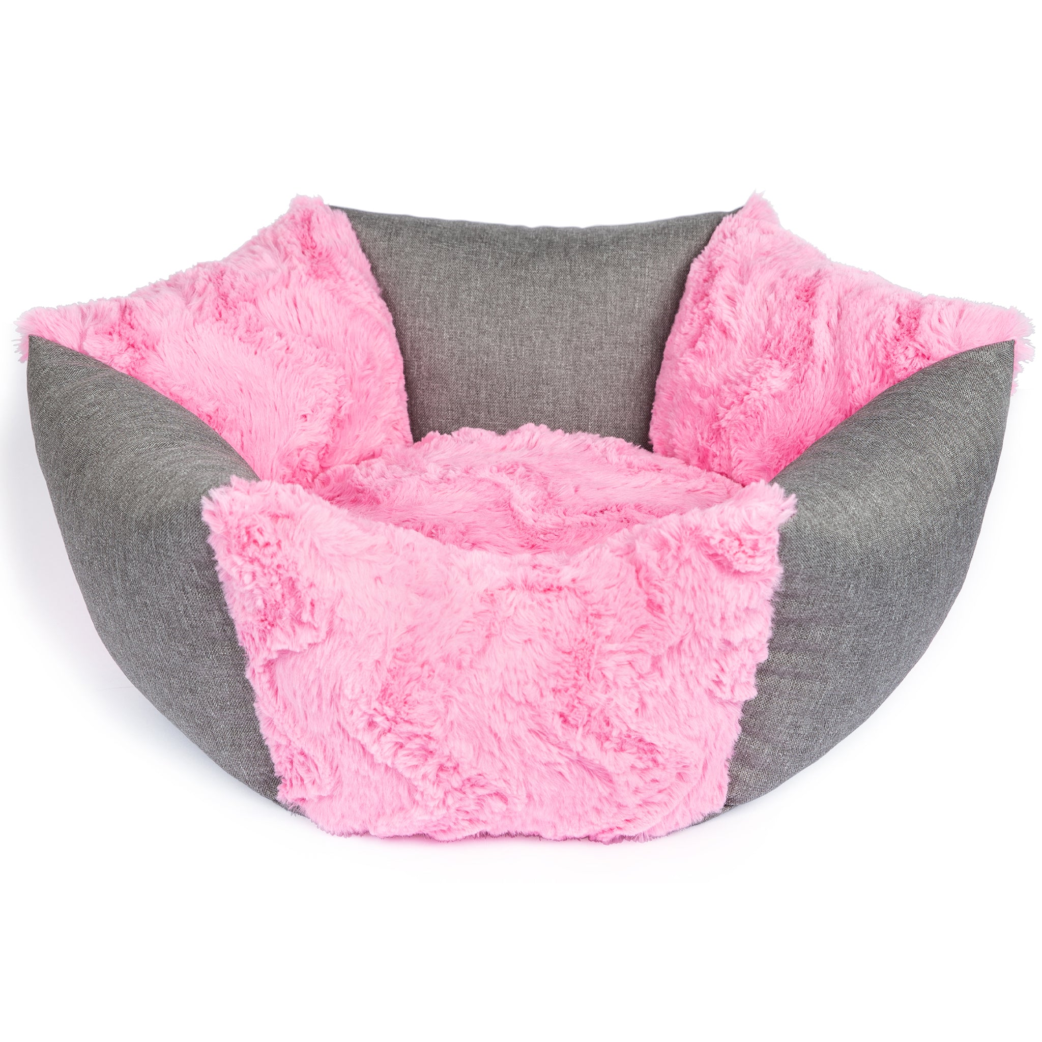 Hundekörbchen Sunny – rundes kuscheliges Hundebett für kleine Hunde aus Mikrofaser, waschbar & rutschfest