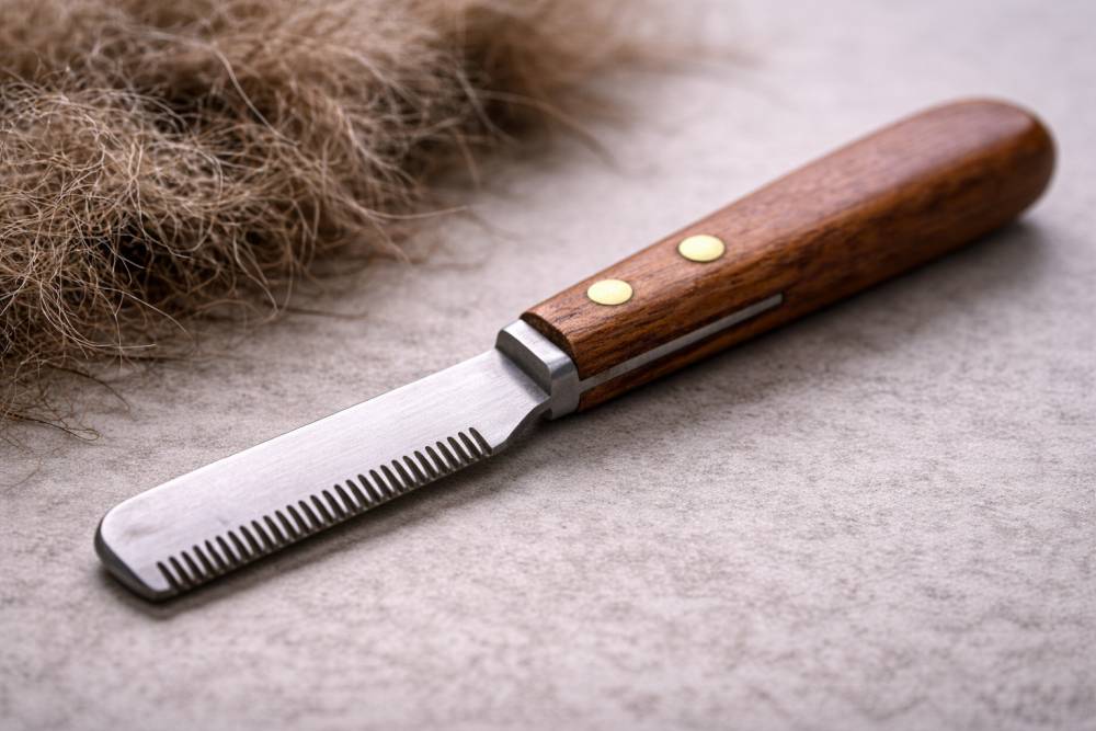 Trimmmesser für Hunde in Nahaufnahme