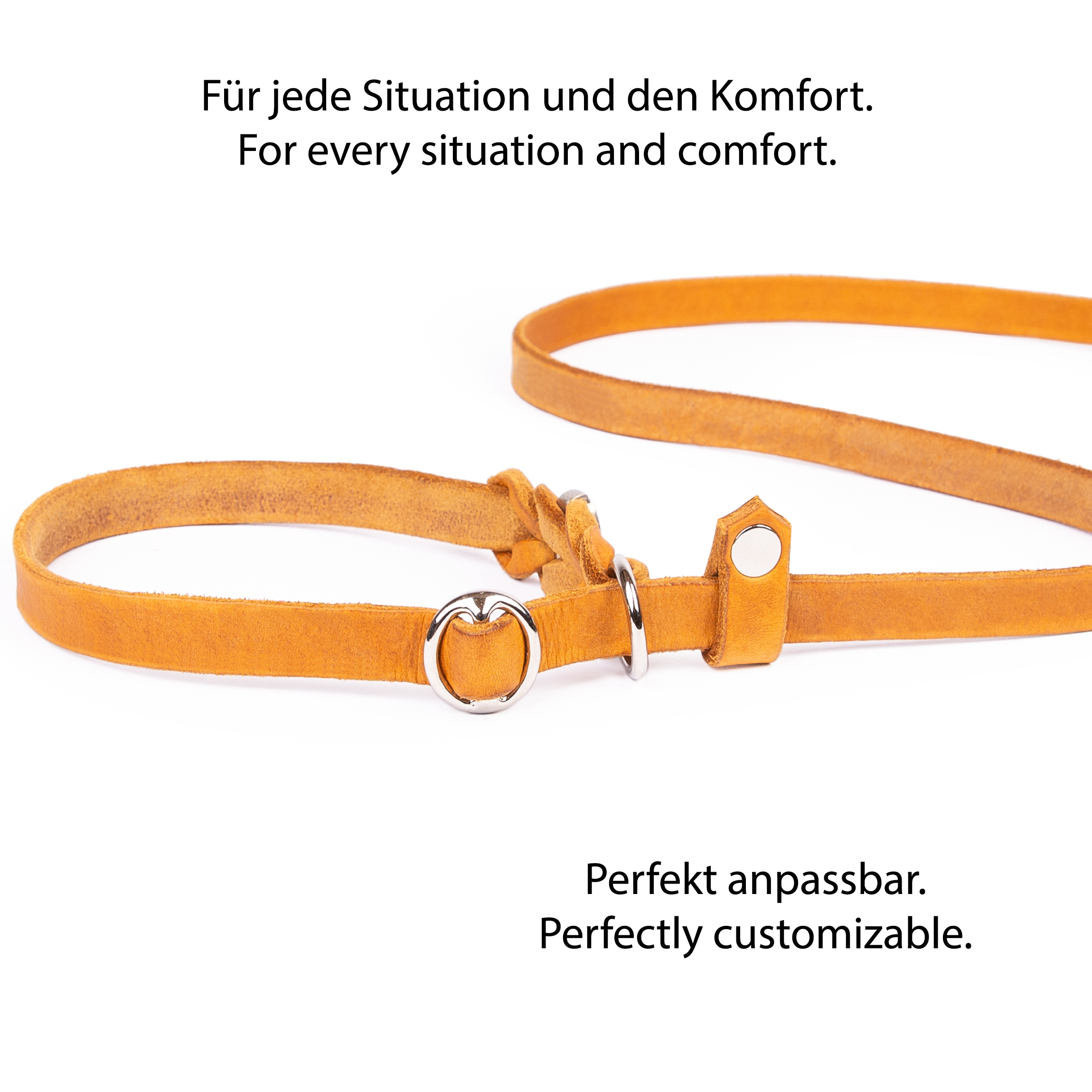 Agility-Retrieverleine Verchromt Cognac 1.60 cm x 18 mm