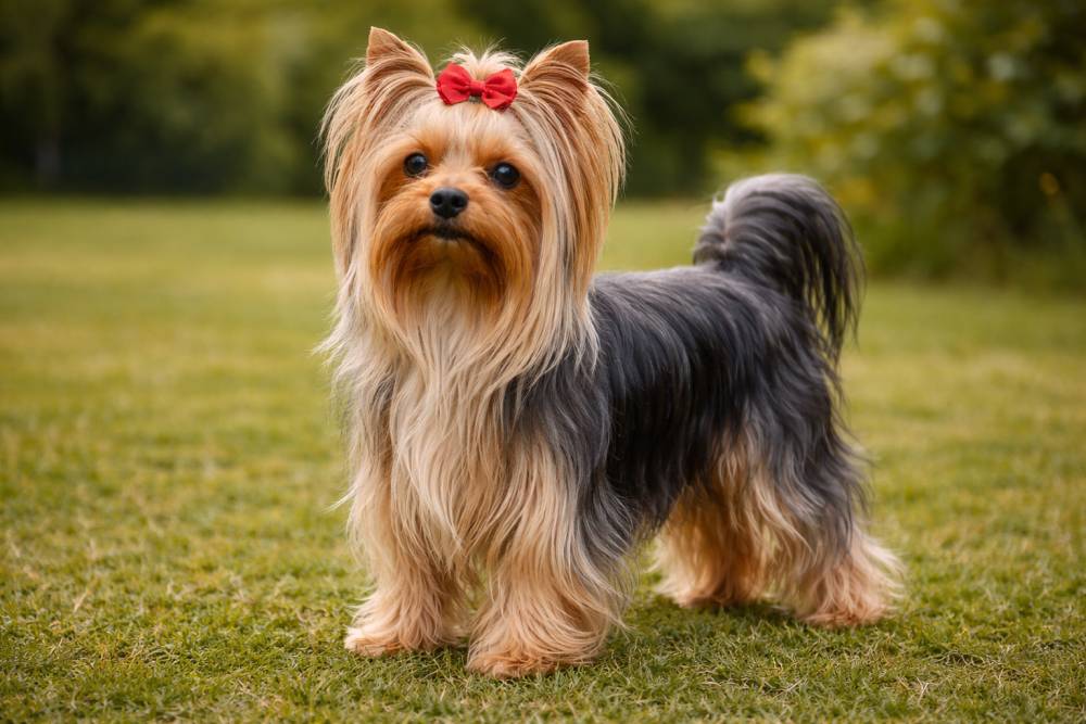 Yorkshire Terrier im Freien