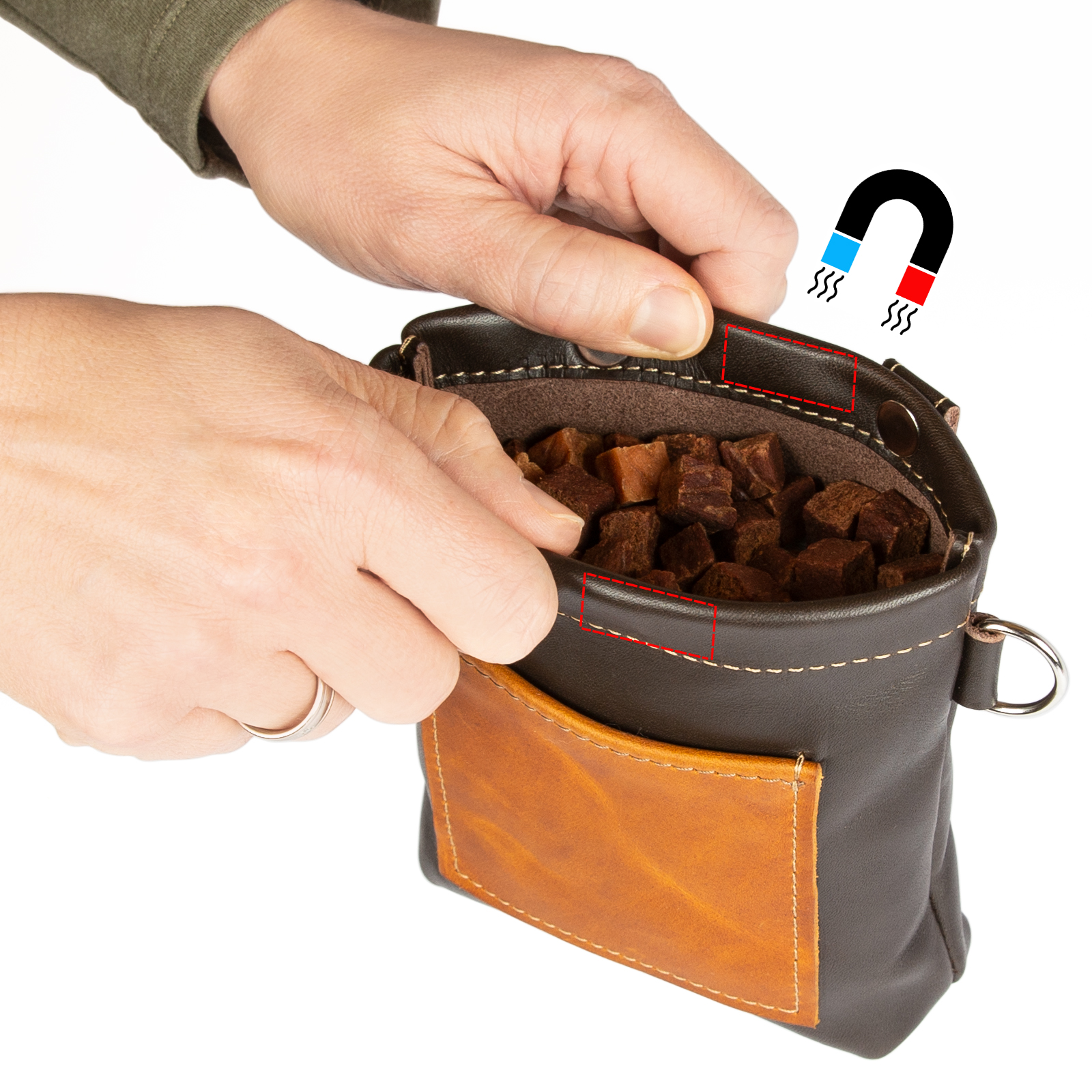 Leckerlibeutel Leckerlitasche Futtertasche Futterbeutel Braun/Schwarz