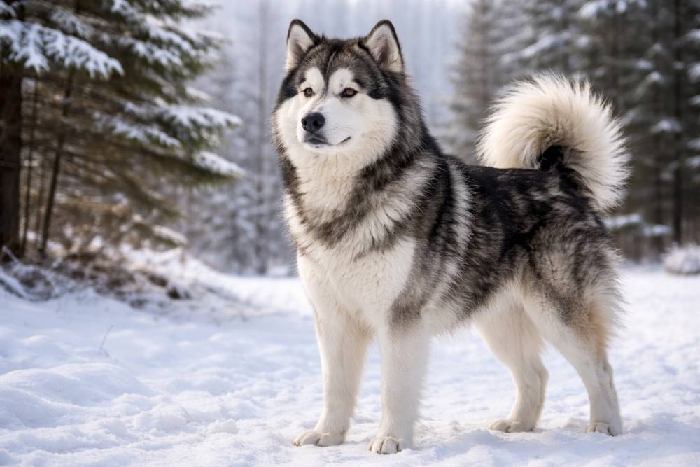 Alaskan Malamute im Freien
