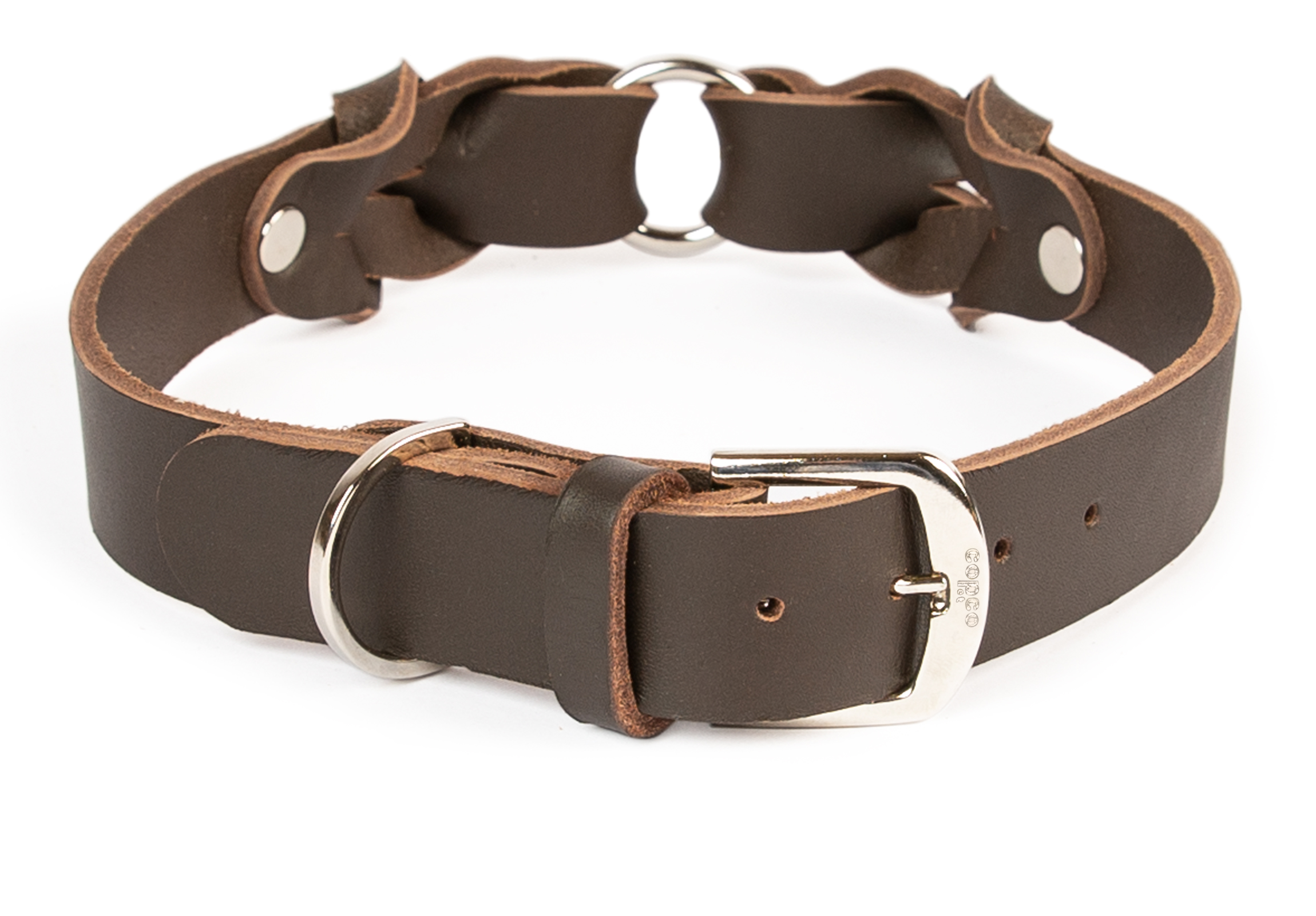 Hundehalsband - Heidi - Verchromt ohne Naht Braun 55-60 cm 30 mm