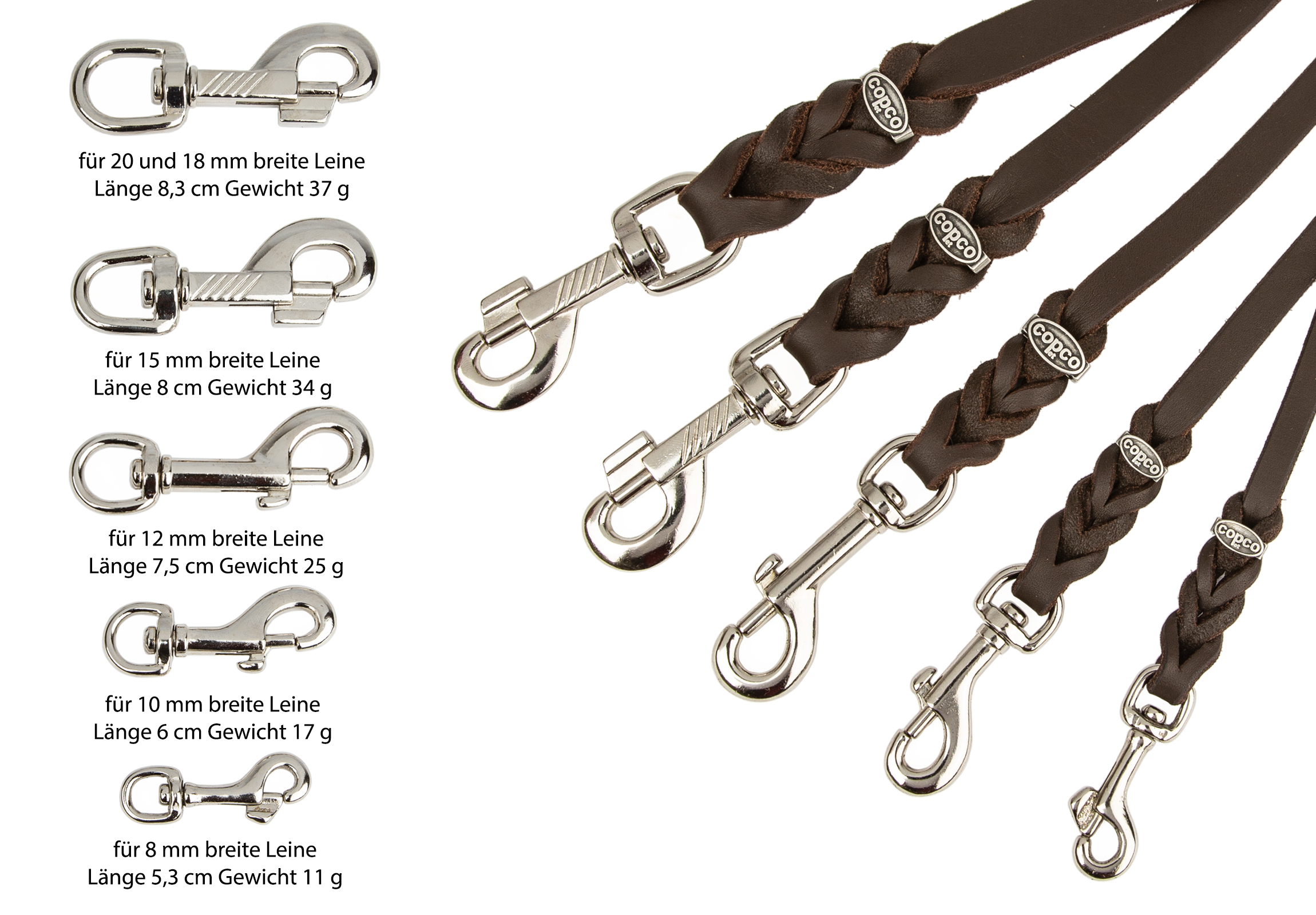 Lederleine Hundeleine mit zwei Handgriffen