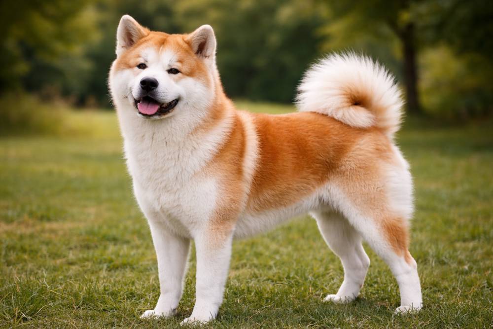 Hund mit dichtem Fell im Freien