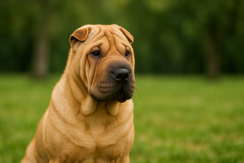 Shar Pei im Freien