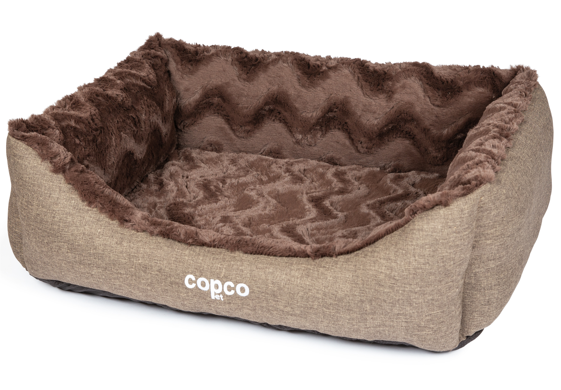 CopcoPet Pia Hundebett Braun ca. 80 x 60 cm Schaumstoff-Kissen