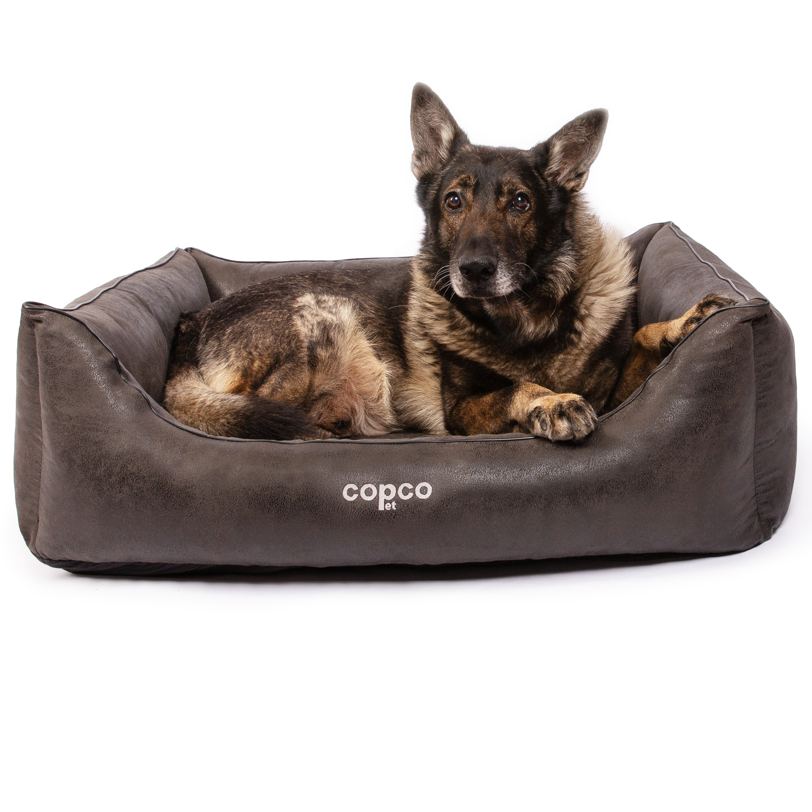 CopcoPet Hundebett Emma Antik Schwarz XXL ca. 125 x 100 cm Visco (orthopädisch)