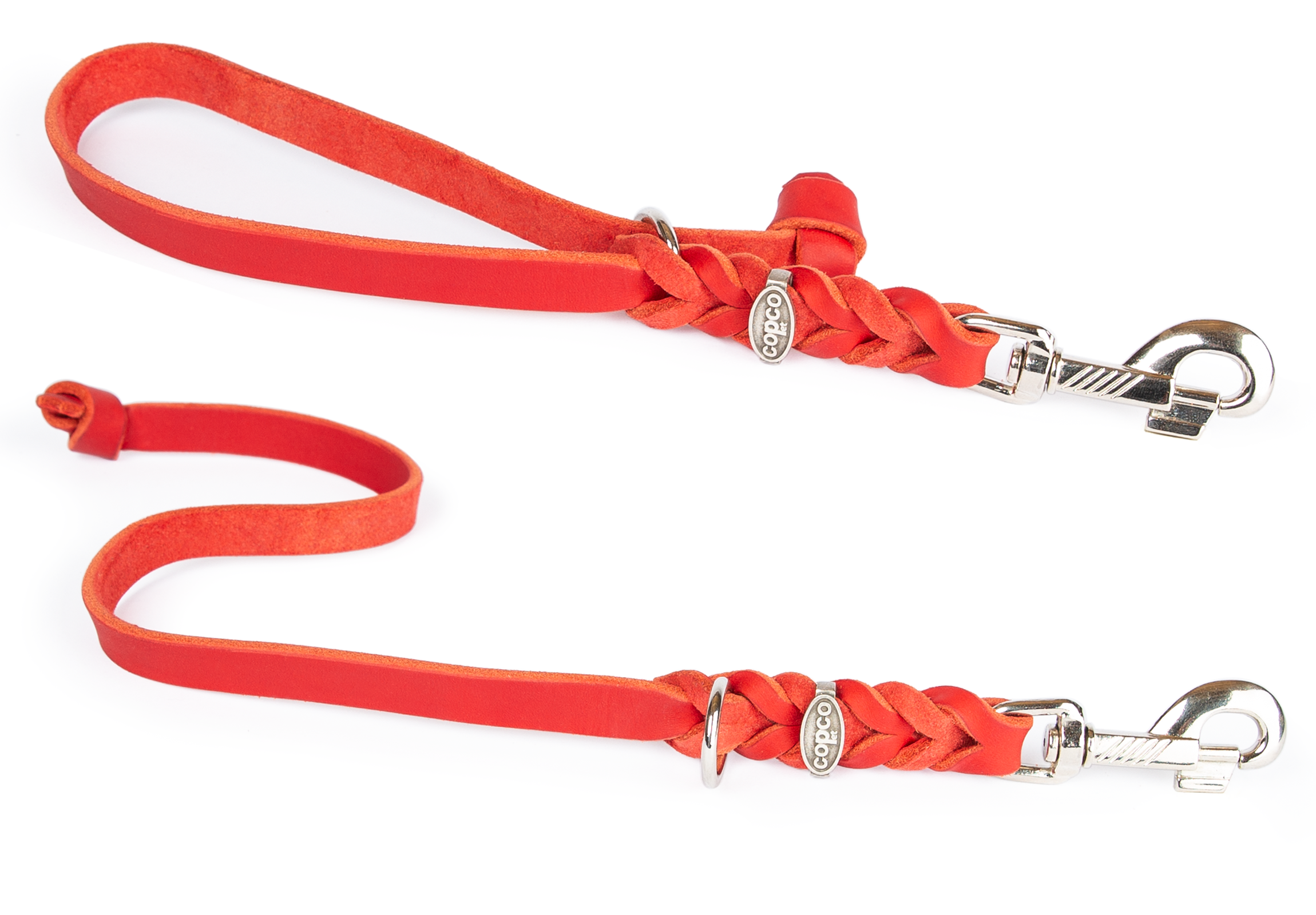 Fettleder-Kurzführer Chrom Rot 40 cm x 15 mm