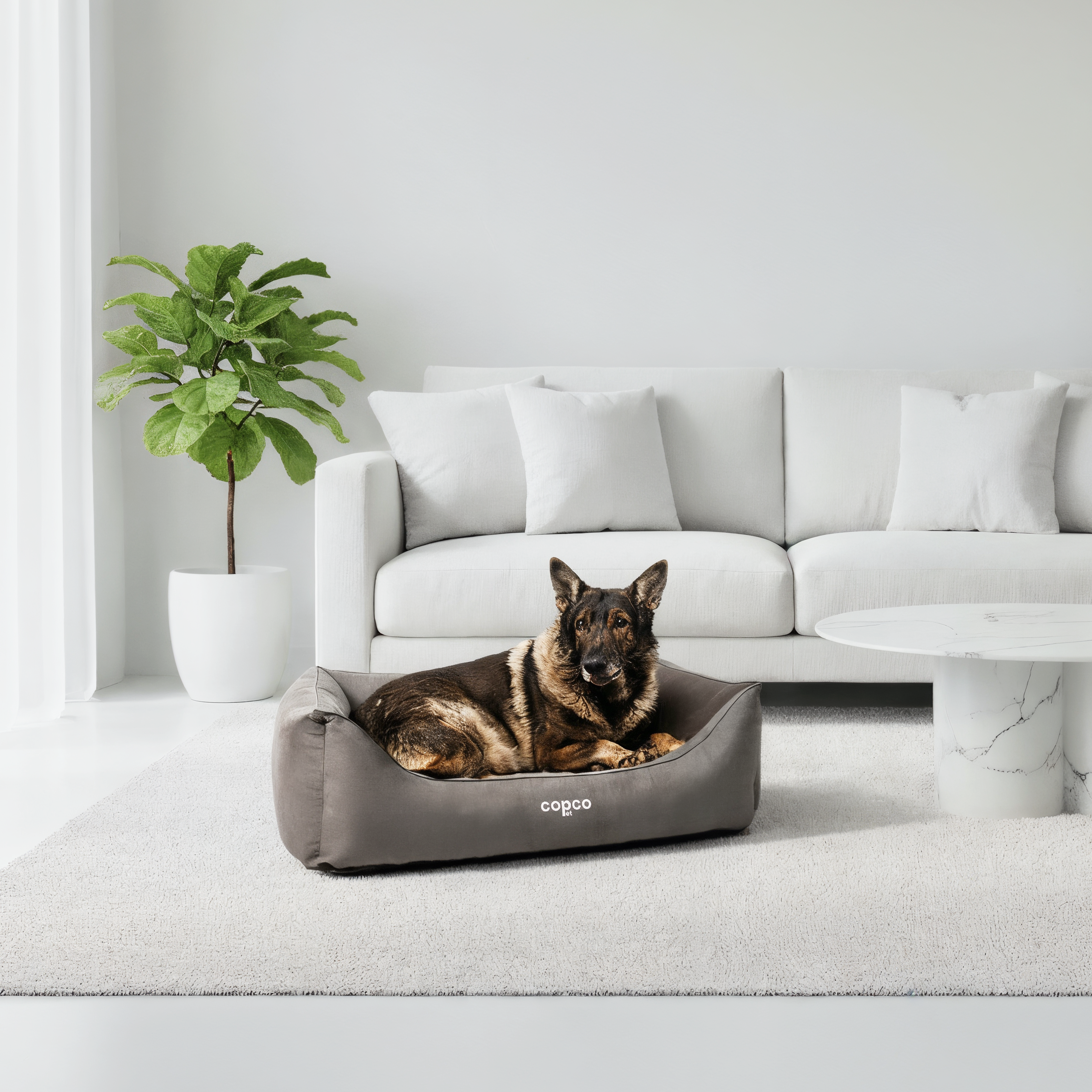 CopcoPet Hundebett Emma Antik Grau XXL ca. 125 x 100 cm Visco (orthopädisch)