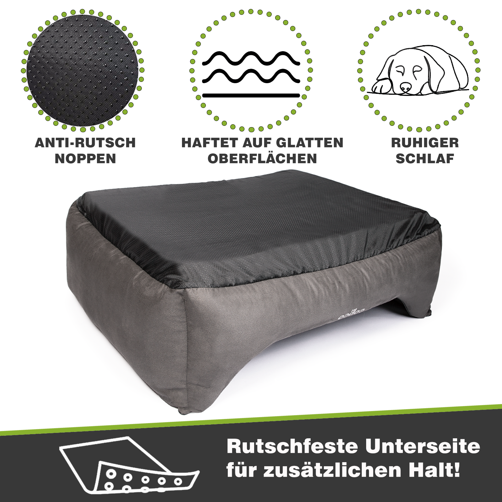CopcoPet Hundebett Emma Antik Grau XXL ca. 125 x 100 cm Visco (orthopädisch)