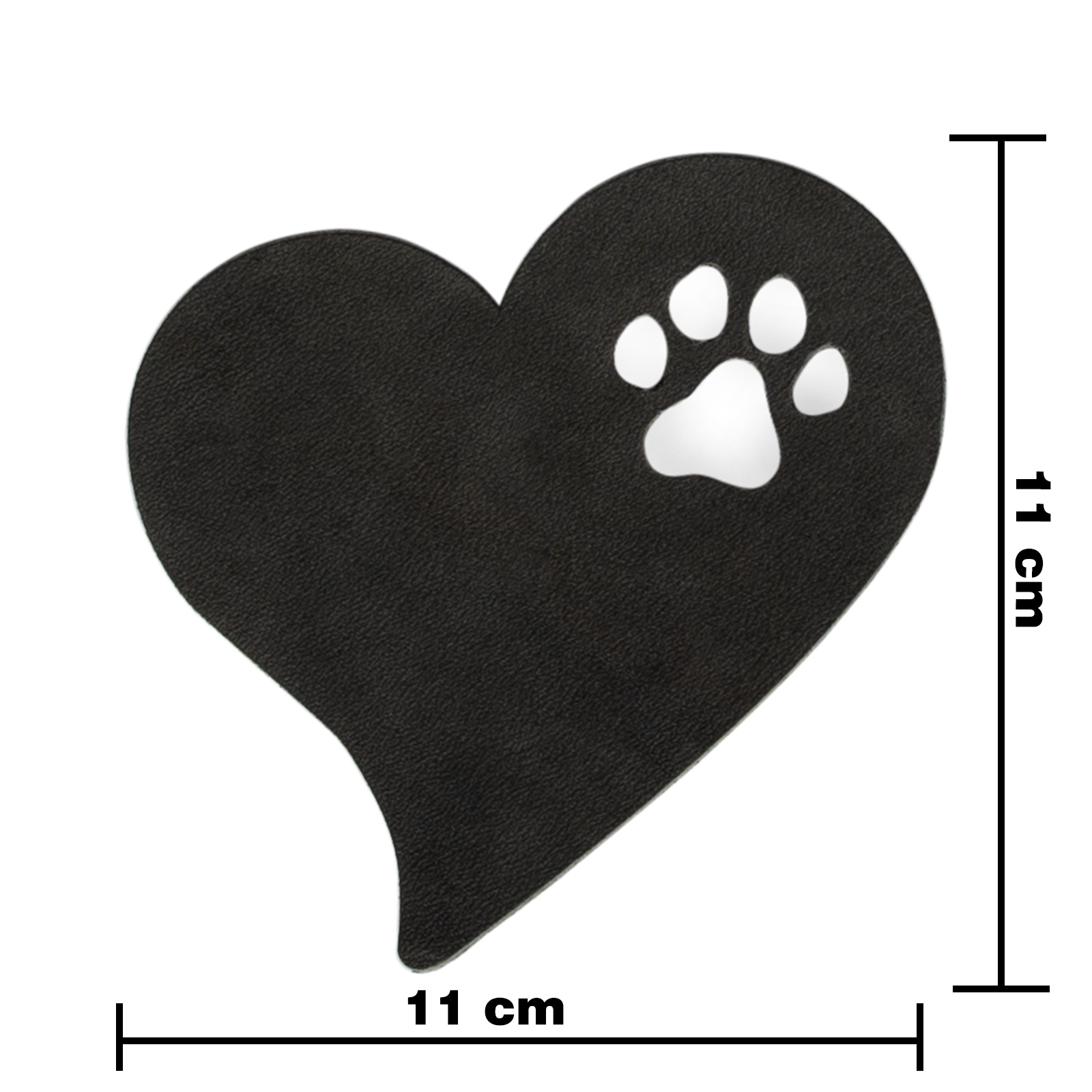 CopcoPet - Herz mit Pfote Untersetzer Set aus Leder, Tischdeko, Glasuntersetzer, Tassenuntersetzer, Geschenk
