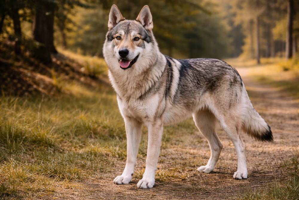 Tschechoslowakischer Wolfhund im Freien