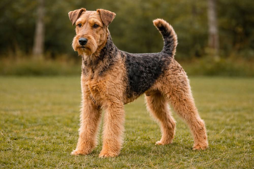 Airedale Terrier im Freien