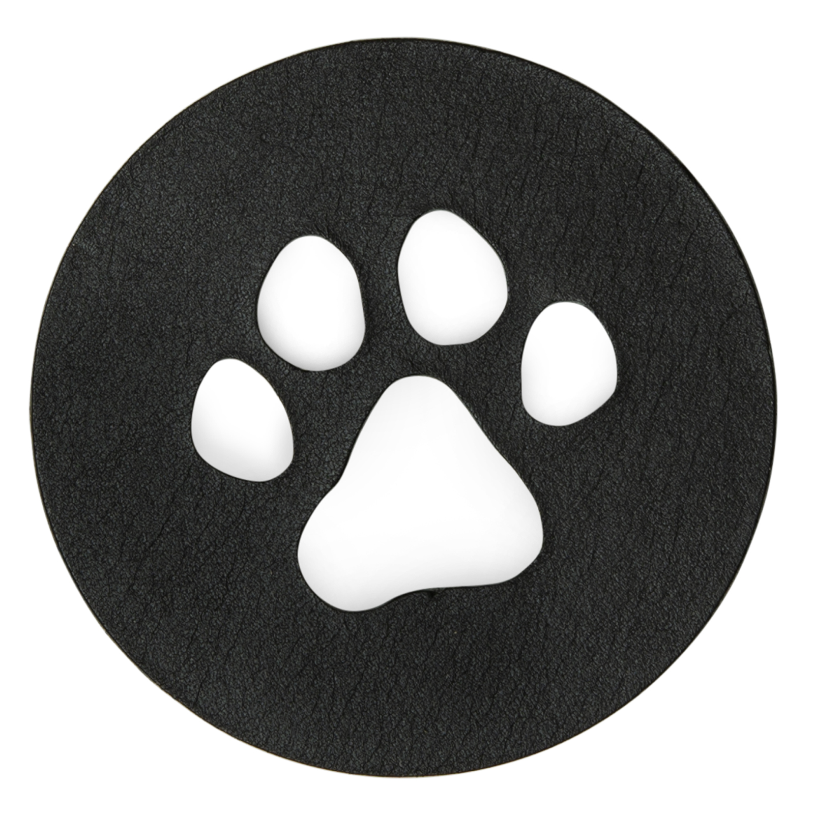 CopcoPet Runde Untersetzer mit Pfote Schwarz 4er Set