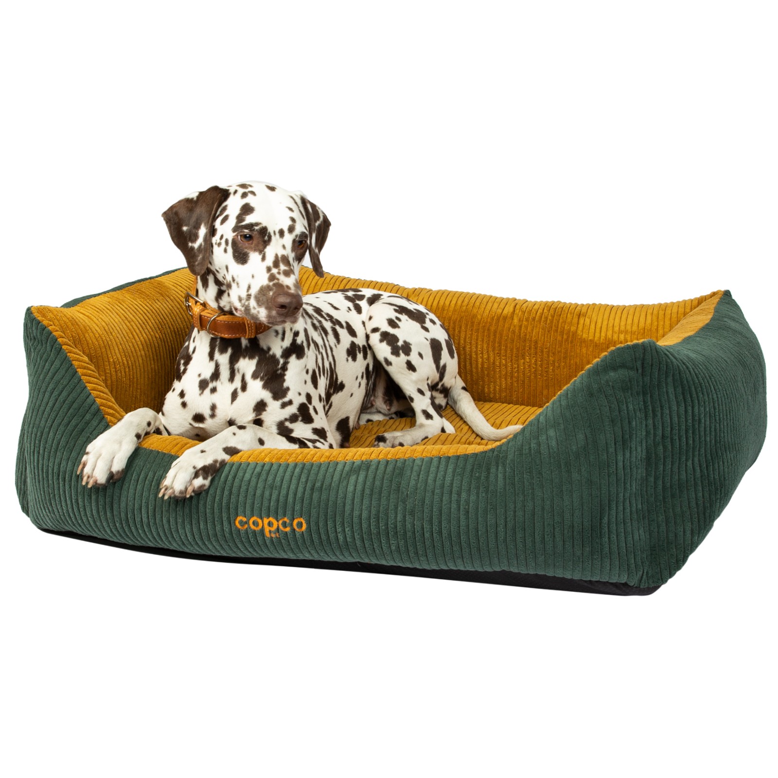 CopcoPet Hundebett Kyra Goldgeld/Tannengrün ca. 70 x 55 cm