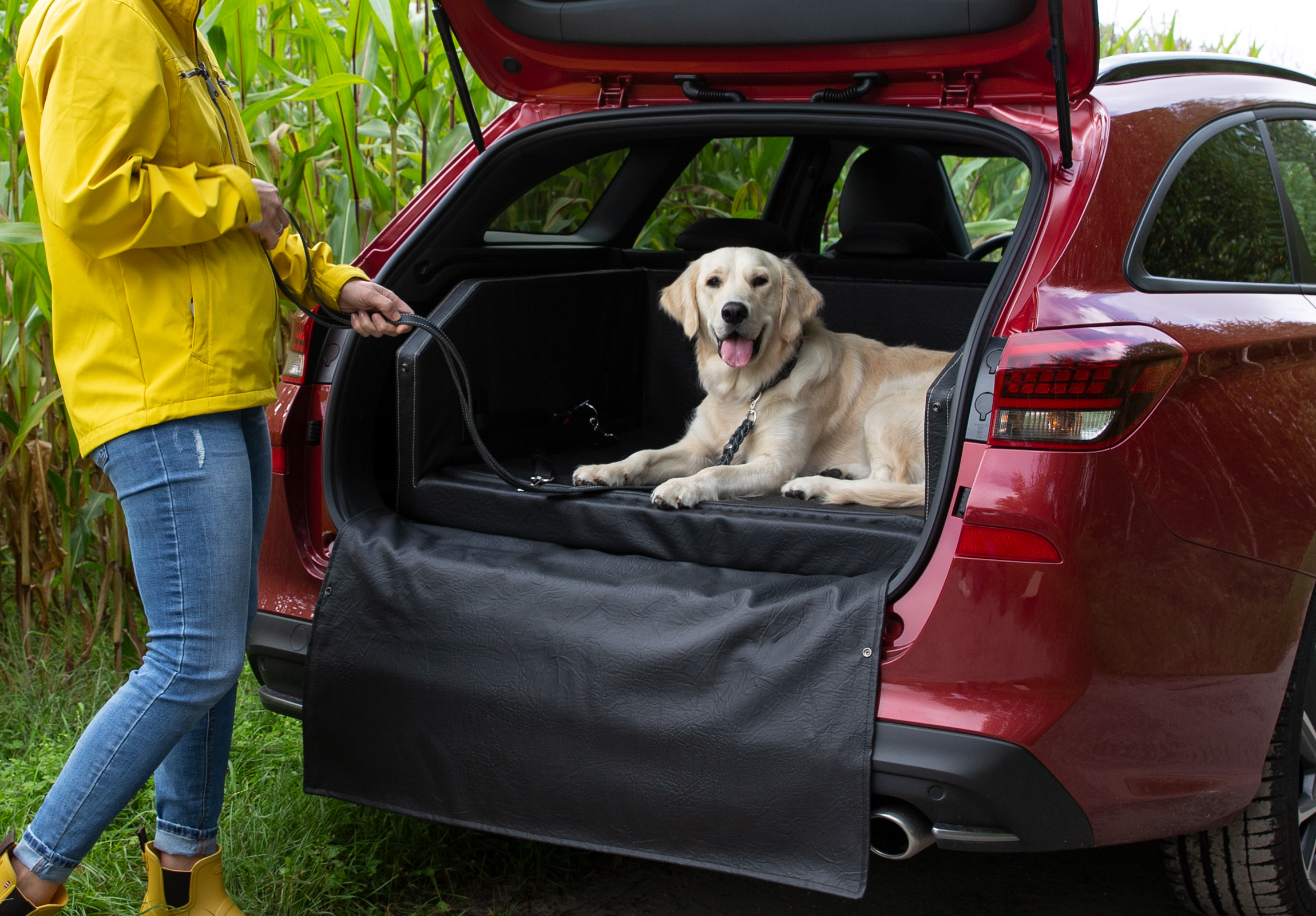 Autohundebett Travel Bed Nero - Grau mit Anschnallsystem und Visco 110 x 90 cm