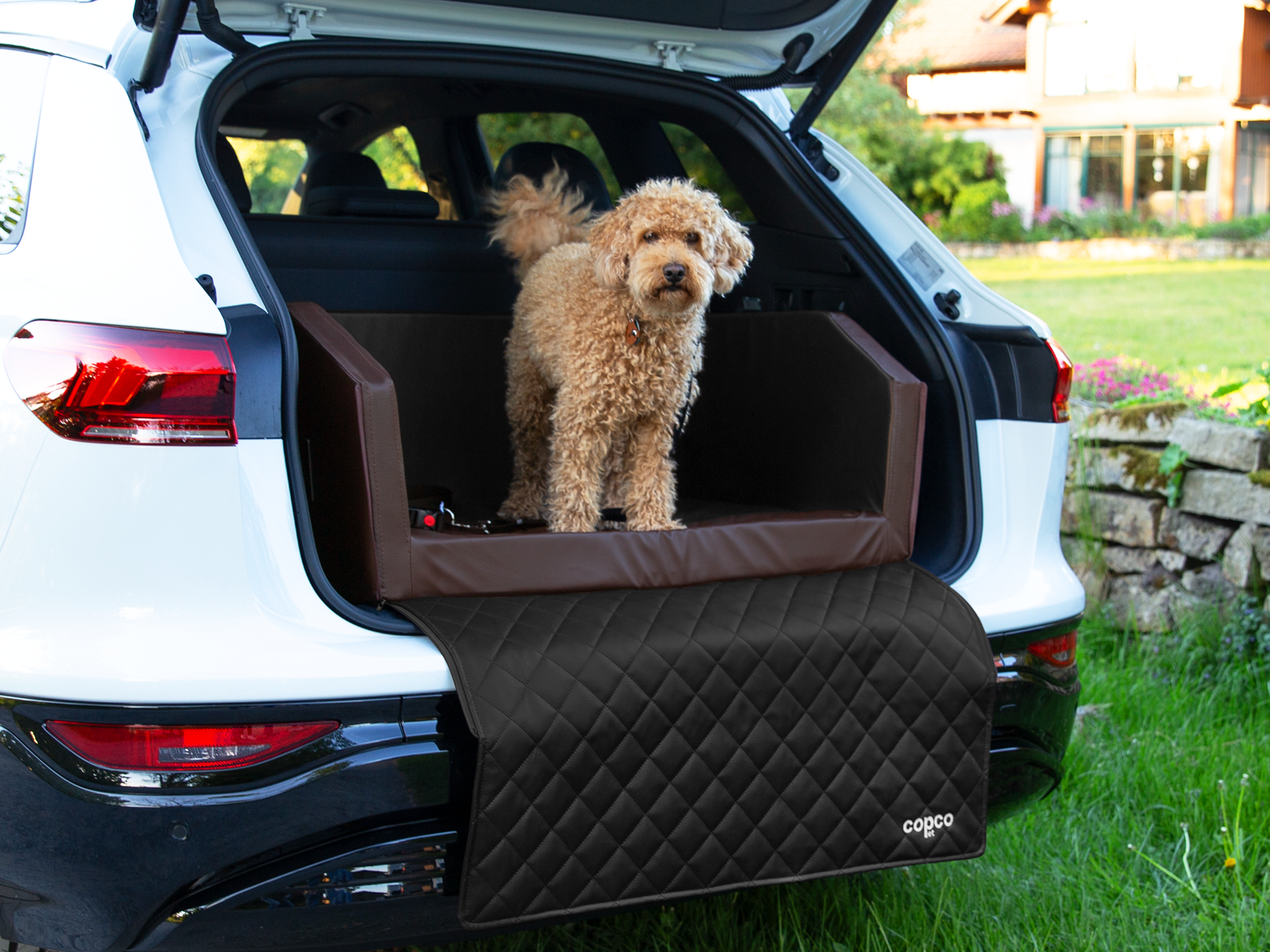Travel Bed Hunde Reisebett Braun/Schwarz 100 x 80 cm ohne Gurtsystem Viscoschaumstoff