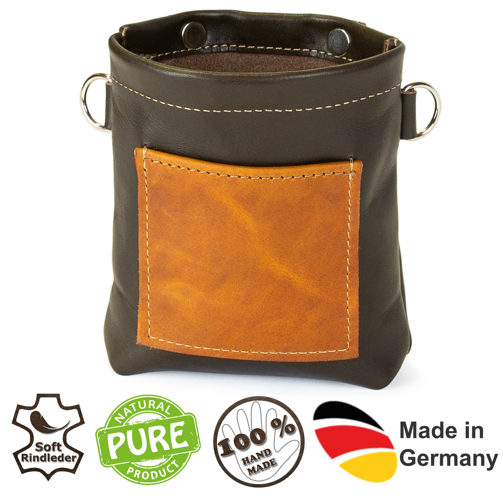 Leckerlibeutel Leckerlitasche Futtertasche Futterbeutel Braun/Schwarz